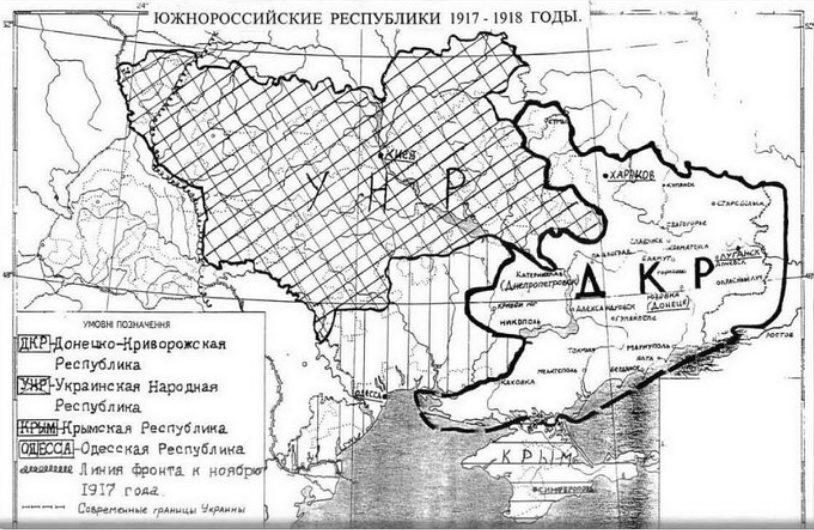 Карта, границ, Украины, 1917, год